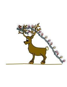 deer tangled in lights